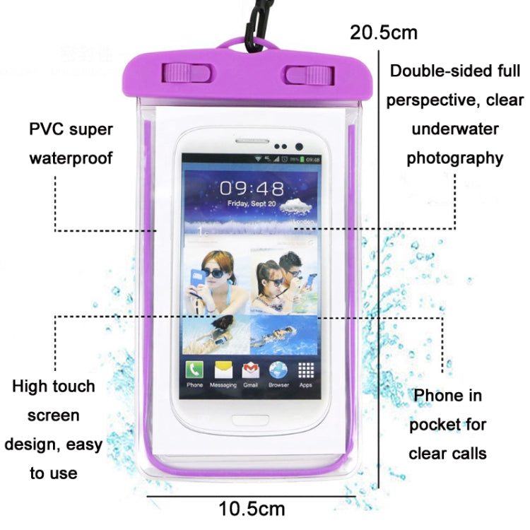 4 PCS Custodia impermeabile per telefono cellulare impermeabile sigillata in PVC luminoso, White, Green, Blue, Yellow, Pink, Orange, Black, Purple
