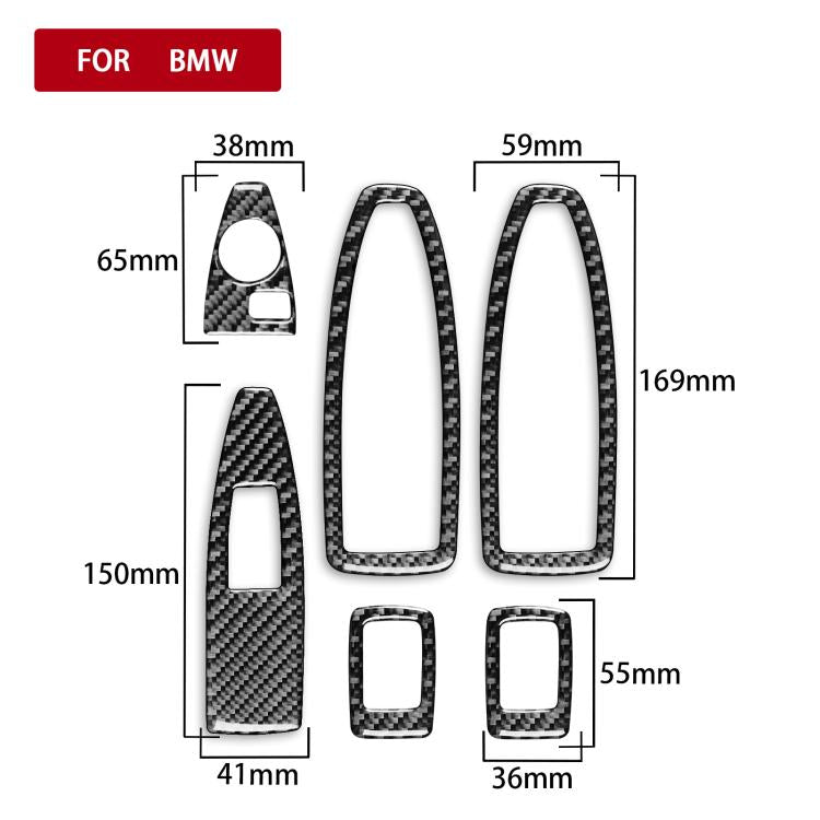 Adesivi per alzacristalli elettrici per BMW X1 F48/X2 F39, set da 6 pezzi, senza piccoli fori., Without Holes