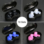10 set di tappi per le orecchie in silicone a spirale impermeabili da nuoto