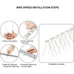 10 PZ Spina anti-uccello in acciaio inossidabile repellente per uccelli lunga 50 cm, 10 PCS 50cm Long