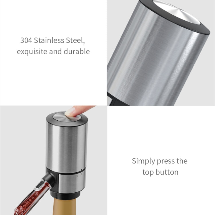 Dispenser elettrico per decanter per vino rosso, stile:, Black ABS, Red ABS, Stainless Steel, Stainless Steel With Base