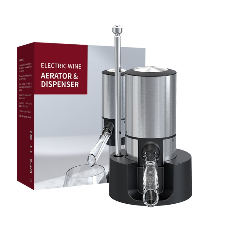 Dispenser elettrico per decanter per vino rosso, stile:, Black ABS, Red ABS, Stainless Steel, Stainless Steel With Base