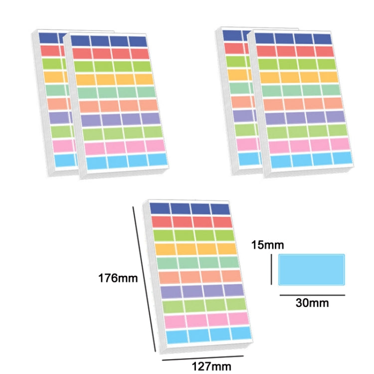 5 confezioni di adesivi di classificazione per etichette quadrate colorate per bambini, Colorful Square Label