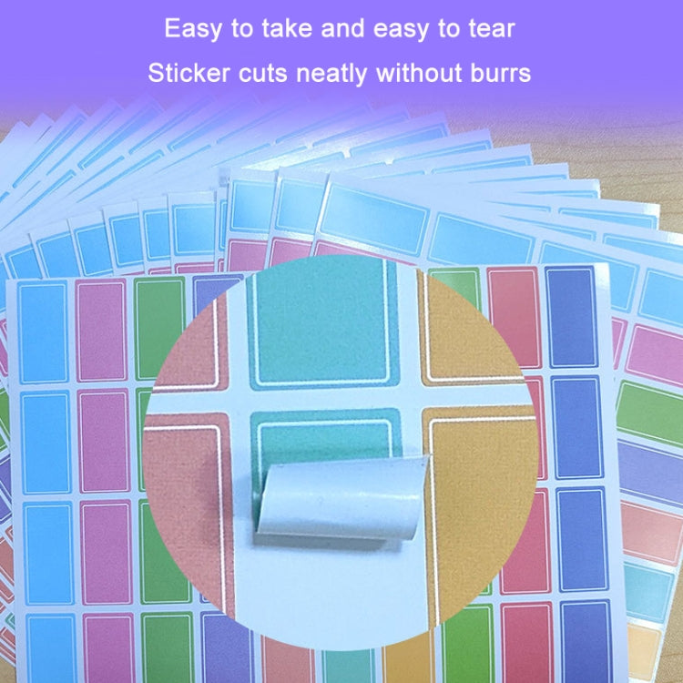 5 confezioni di adesivi di classificazione per etichette quadrate colorate per bambini, Colorful Square Label