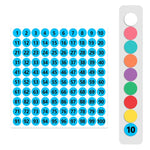 100 PCS Abbigliamento Calzature Taglia Numero Etichetta Adesivo, Diametro:, 10mm, 13mm, 15mm, 20mm, 25mm