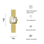 BS Bee Sister FA1197 Orologio semplice da donna con cinturino in acciaio inossidabile con quadrante quadrato, Silver, Gold