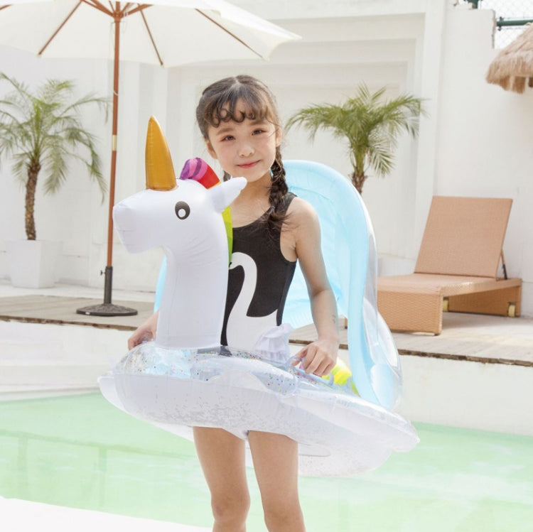 Salvagente gonfiabile per bambini con sedile galleggiante parasole, Swimming Ring With Awning( Unicorn), Swimming Ring With Awning(Flamingo)