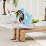 Salvagente gonfiabile per bambini con sedile galleggiante parasole, Swimming Ring With Awning( Unicorn), Swimming Ring With Awning(Flamingo)