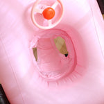 Parasole rimovibile a forma di auto Gonfiabile per piscina Galleggiante Anello per il nuoto Sedile galleggiante per bambini, Swimming Ring With Awning(Pink), Swimming Ring With Awning(Yellow)