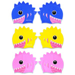 HAIZID 2 Cuffia da Nuoto per Bambini in Silicone Impermeabile Simpatico Cartone Animato, HAIZID (Shark Tooth Blue), HAIZID (Shark Tooth Pink), HAIZID (Shark Tooth Yellow), HAIZID (Fish Scales Royal Blue), HAIZID (Fish Blue Pink)                        ...