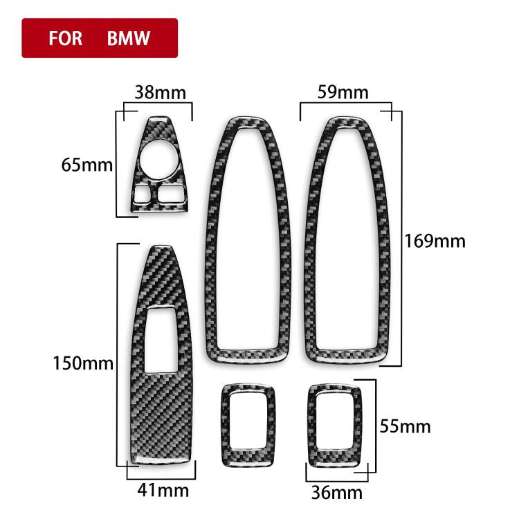 Per BMW X1 F48/X2 F39 Set di 6 adesivi per alzacristalli con piccoli fori, With Holes