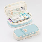 Angoo Macaron Astuccio per cancelleria retrattile a doppio strato di grande capacità, Pink, Green, Light Blue, Dark Blue, Purple