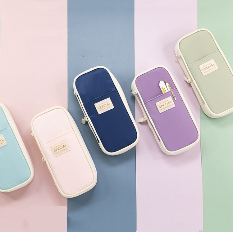 Angoo Macaron Astuccio per cancelleria retrattile a doppio strato di grande capacità, Pink, Green, Light Blue, Dark Blue, Purple