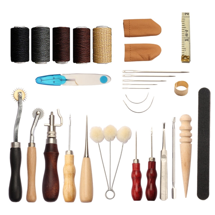 Set di strumenti fai-da-te in pelle fatti a mano Set di strumenti per cucito artigianale, 29 In 1, 48 In 1