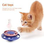 Tumbler Giradischi Pet Cat Planet Toy, White Yellow, Purple Blue, Pink Purple