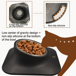 Pugga Pet Ciotola Antiscivolo in Acciaio Inossidabile Cat Dog Mangiatoia per Collo Inclinato, Stile:, Single Bowl Black, Single Bowl Silver Gray, Double Bowl Black, Double Bowl Silver Gray