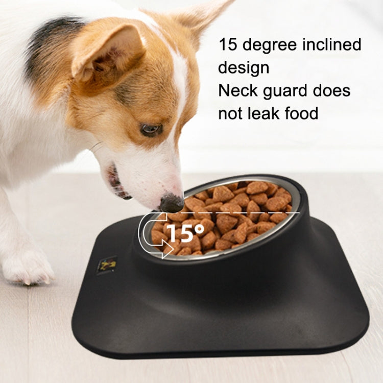 Pugga Pet Ciotola Antiscivolo in Acciaio Inossidabile Cat Dog Mangiatoia per Collo Inclinato, Stile:, Single Bowl Black, Single Bowl Silver Gray, Double Bowl Black, Double Bowl Silver Gray