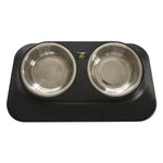 Pugga Pet Ciotola Antiscivolo in Acciaio Inossidabile Cat Dog Mangiatoia per Collo Inclinato, Stile:, Single Bowl Black, Single Bowl Silver Gray, Double Bowl Black, Double Bowl Silver Gray