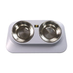 Pugga Pet Ciotola Antiscivolo in Acciaio Inossidabile Cat Dog Mangiatoia per Collo Inclinato, Stile:, Single Bowl Black, Single Bowl Silver Gray, Double Bowl Black, Double Bowl Silver Gray
