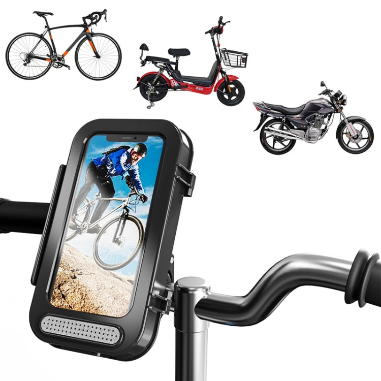 Borsa impermeabile per bicicletta Porta telefono a conchiglia trasparente per moto, Transparent Flip Bicycle Holder