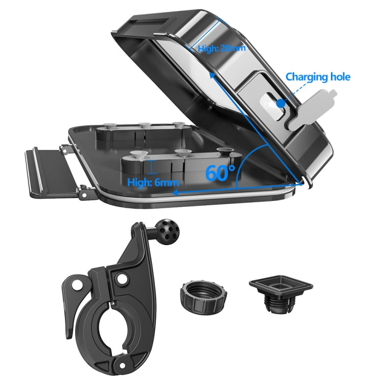 Borsa impermeabile per bicicletta Porta telefono a conchiglia trasparente per moto, Transparent Flip Bicycle Holder