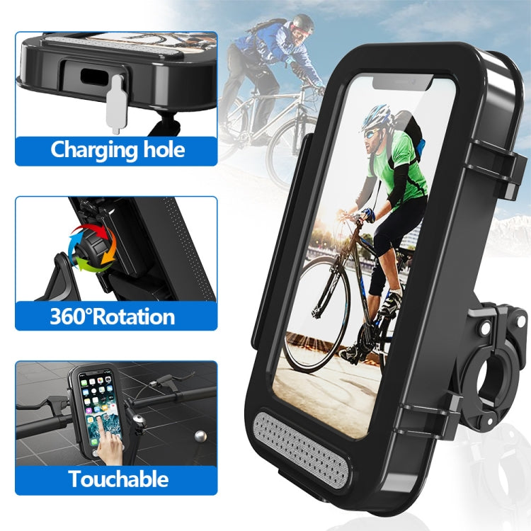 Borsa impermeabile per bicicletta Porta telefono a conchiglia trasparente per moto, Transparent Flip Bicycle Holder