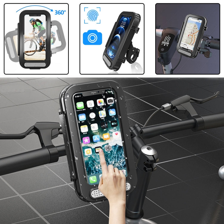 Borsa impermeabile per bicicletta Porta telefono a conchiglia trasparente per moto, Transparent Flip Bicycle Holder