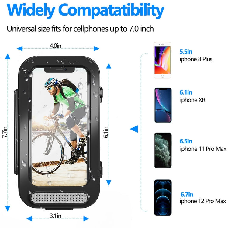 Borsa impermeabile per bicicletta Porta telefono a conchiglia trasparente per moto, Transparent Flip Bicycle Holder