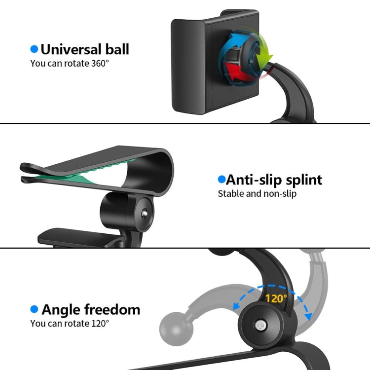 Supporto per fibbia per telefono cellulare per auto con staffa per visiera parasole per auto 2PCS, Red, Yellow, Grey