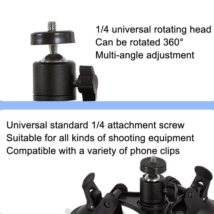 Supporto per veicolo per uso generico per auto Ventosa Base fissa per riprese video in vetro, Suction Cup+PTZ, Suction Cup+PTZ+Gopro Screw, Suction Cup+PTZ+Phone Clip