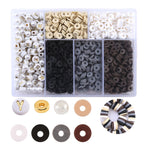 2 pezzi 6 griglie set di perline in ceramica morbida creazione di braccialetti fai da te, Mixed, Orange, Black, Purple, Blue, Green, Pink