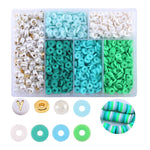 2 pezzi 6 griglie set di perline in ceramica morbida creazione di braccialetti fai da te, Mixed, Orange, Black, Purple, Blue, Green, Pink