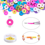 2 pezzi 6 griglie set di perline in ceramica morbida creazione di braccialetti fai da te, Mixed, Orange, Black, Purple, Blue, Green, Pink