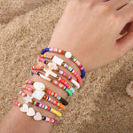 2 pezzi 6 griglie set di perline in ceramica morbida creazione di braccialetti fai da te, Mixed, Orange, Black, Purple, Blue, Green, Pink
