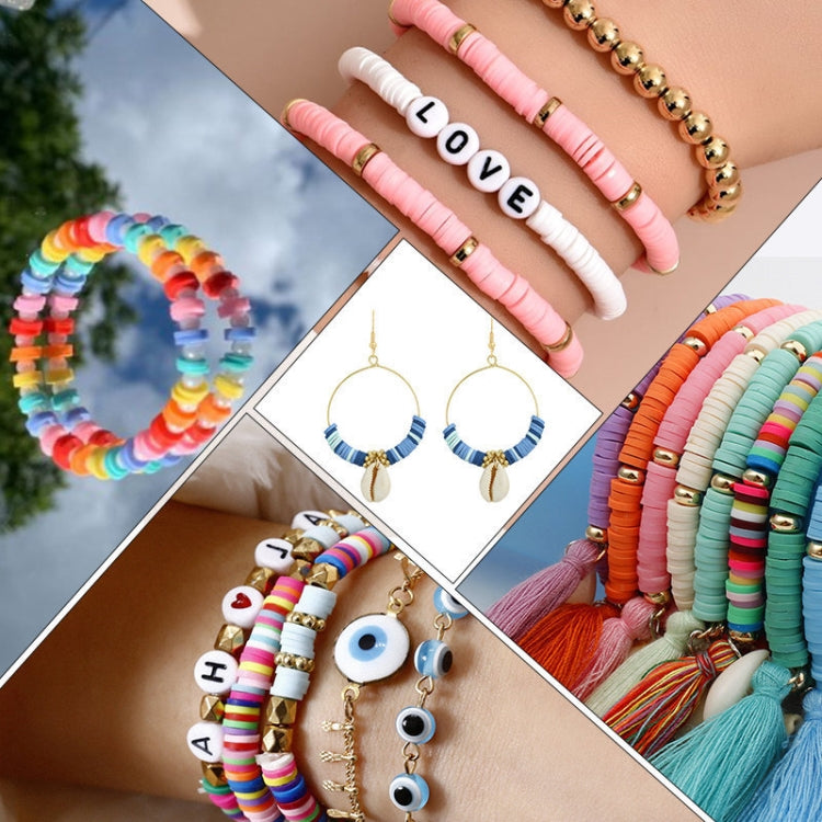 2 pezzi 6 griglie set di perline in ceramica morbida creazione di braccialetti fai da te, Mixed, Orange, Black, Purple, Blue, Green, Pink