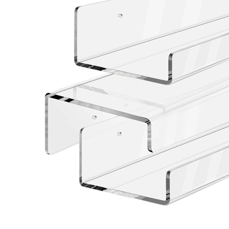 Casa Cucina Ufficio Libri Mensola in acrilico fissata al muro, Acrylic Shelf 30x10x6cm, Acrylic Shelf 40x10x6cm