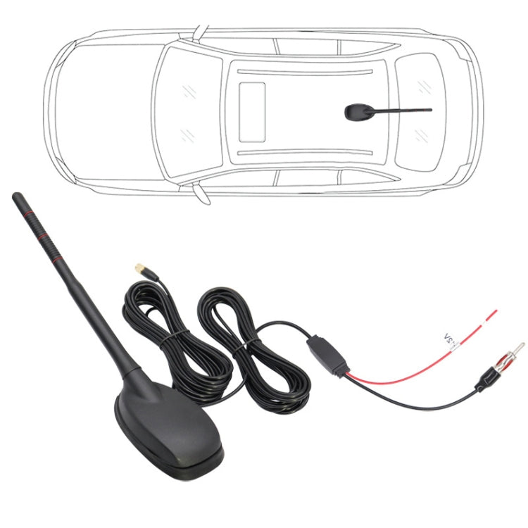 Antenna amplificata per autoradio GPS+FM/AM+DAB, GPS+FM/AM+DAB