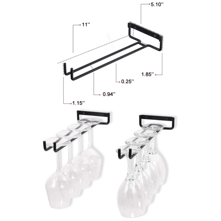 Portabicchieri capovolto in ferro battuto per uso domestico, Goblet Upside Down Cup Holder