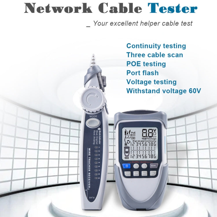 Tester per cavi di rete Tracker per cavi Tensione della batteria Test POE Tester per cavi multifunzione, ET612, ET613