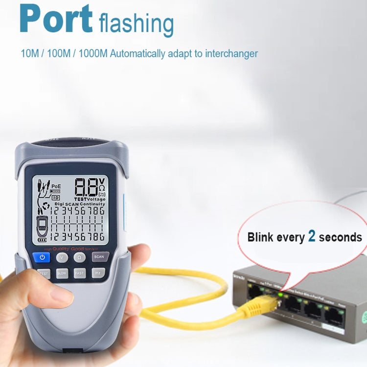 Tester per cavi di rete Tracker per cavi Tensione della batteria Test POE Tester per cavi multifunzione, ET612, ET613