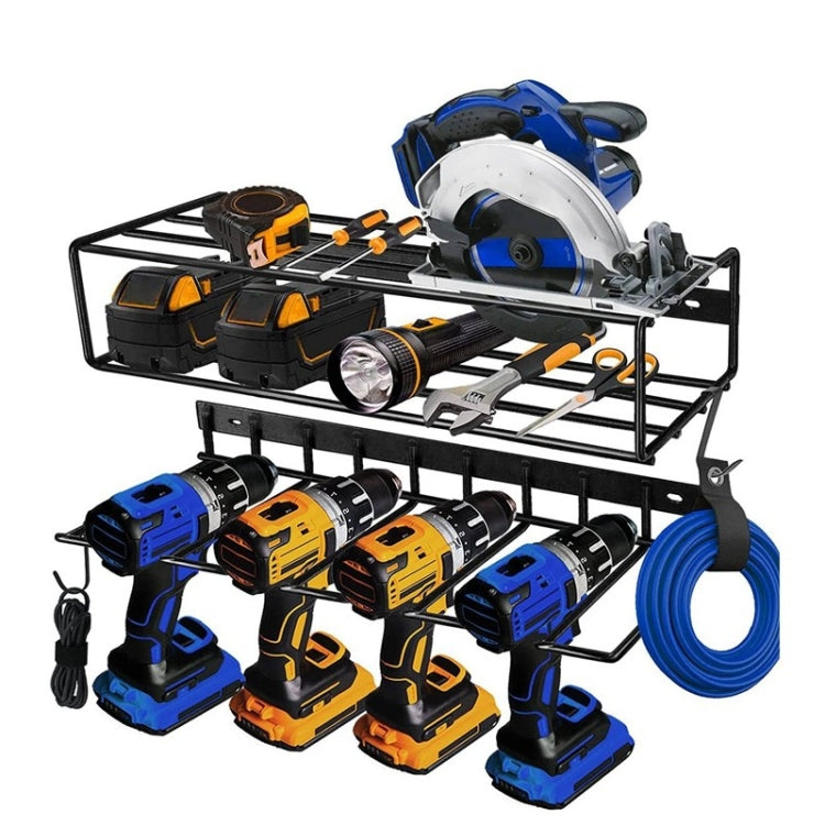 Rack di stoccaggio per utensili da trapano portatile montato a parete, Complete set, Single Rack