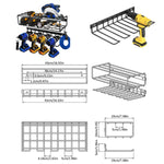Rack di stoccaggio per utensili da trapano portatile montato a parete, Complete set, Single Rack