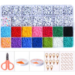 Set per braccialetto con perline alfabeto e riso 28 griglie