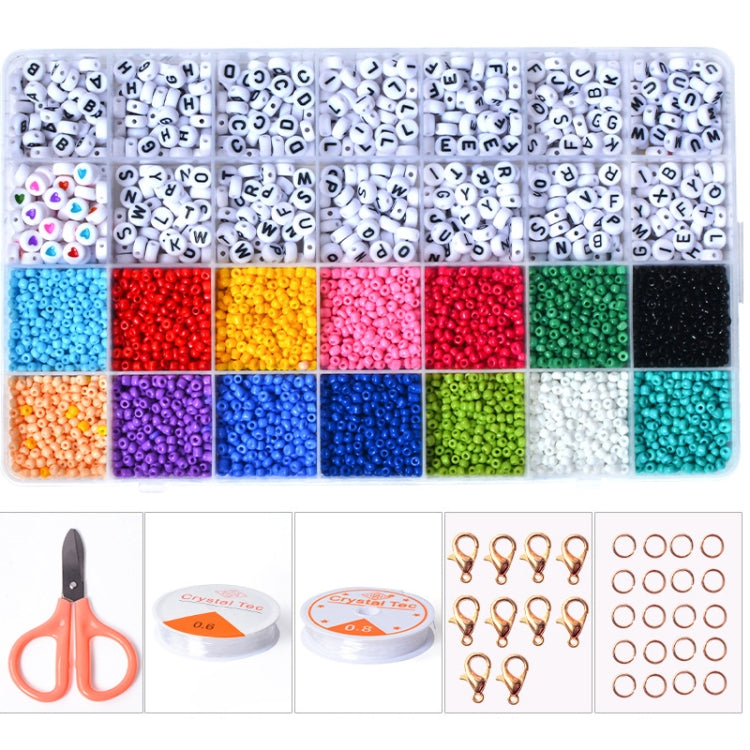 Set per braccialetto con perline alfabeto e riso 28 griglie