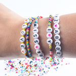 Set per braccialetto con perline alfabeto e riso 28 griglie
