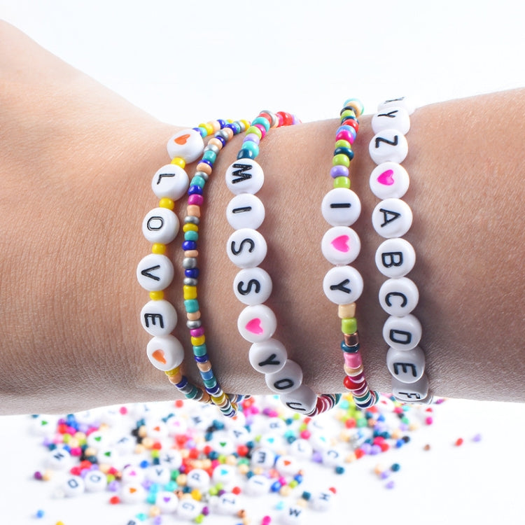 Set per braccialetto con perline alfabeto e riso 28 griglie