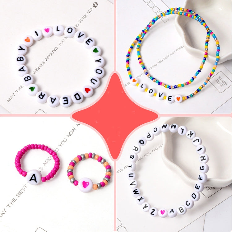 Set per braccialetto con perline alfabeto e riso 28 griglie