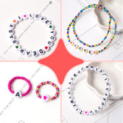 28 Grid Alphabet Beads Rice Beads Materiale braccialetto di perline fai da te, 28 Grid