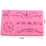 Muffa del silicone del fondente floreale del bordo della torta, CF394