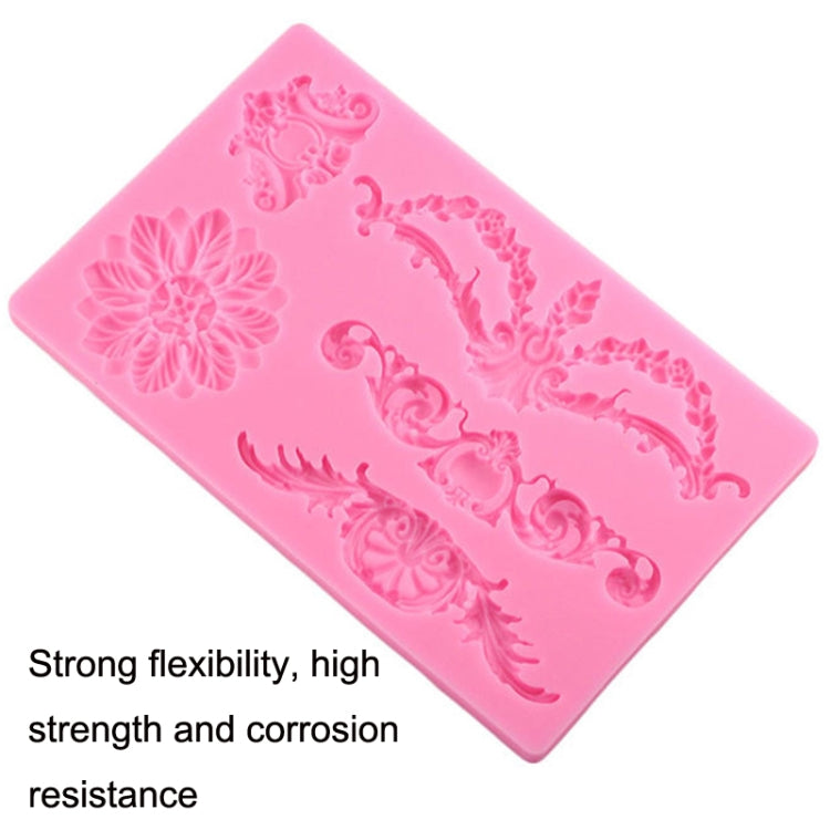 Muffa del silicone del fondente floreale del bordo della torta, CF394